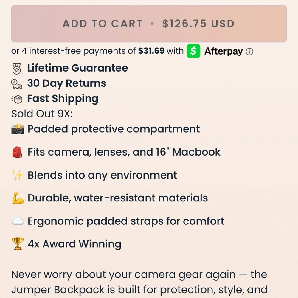 BREVITE “the jumper” camera bag - Picture 2 of 5